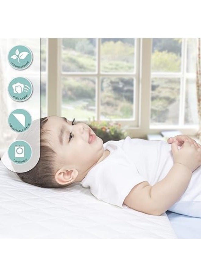 KUSTOMDECO Crib Wedge For Reflux & Colic, Cotton & Waterproof Covers, Baby Sleep Positioner For Over Or Under The Mattress, New-Born'S Sleep Solution