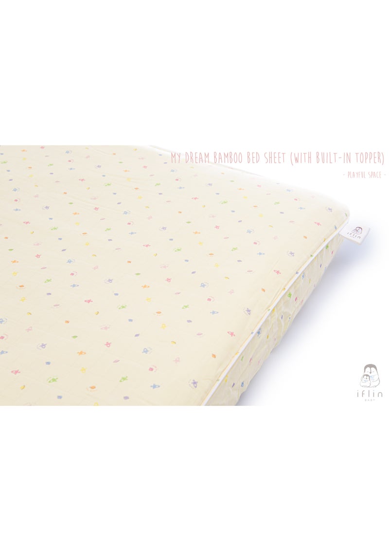 My Dream Bamboo Bed Sheet 70x120cm (with Built-in Topper) - Playful Space