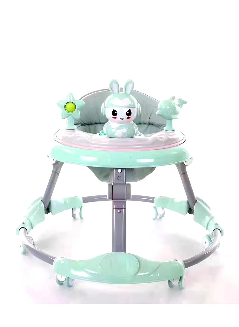 Baby Walker with Musical Toys | Assorted Color | Foldable & Adjustable Height for Boys and Girls | Comfortable Seat | Baby Learning Walker (6+ Months)
