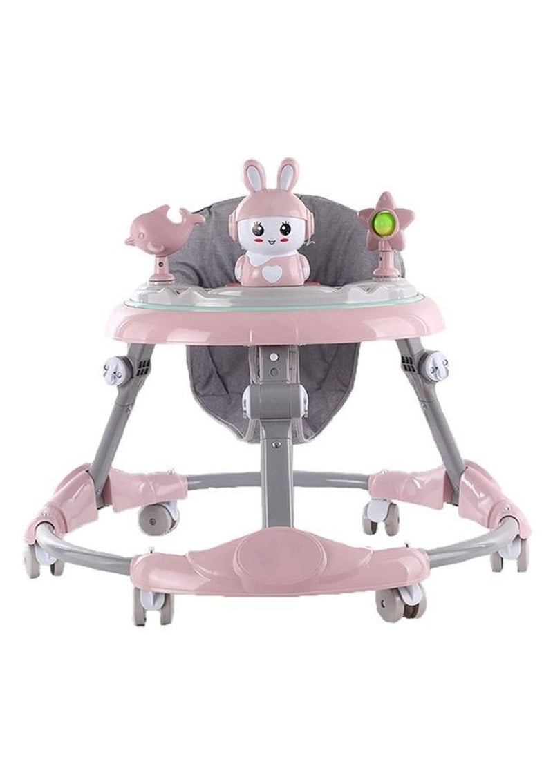Baby Walker with Musical Toys | Assorted Color | Foldable & Adjustable Height for Boys and Girls | Comfortable Seat | Baby Learning Walker (6+ Months)