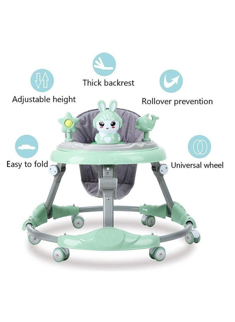 Baby Walker with Musical Toys | Assorted Color | Foldable & Adjustable Height for Boys and Girls | Comfortable Seat | Baby Learning Walker (6+ Months)
