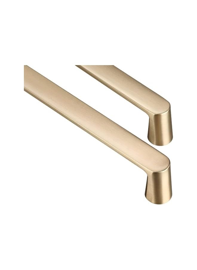 10 Pack Gold Cabinet Handles - 5 Inch Hole Centers Brushed Gold Cabinet Pulls for Cupboard Door, Dresser Drawer, Wardrobe Hardware