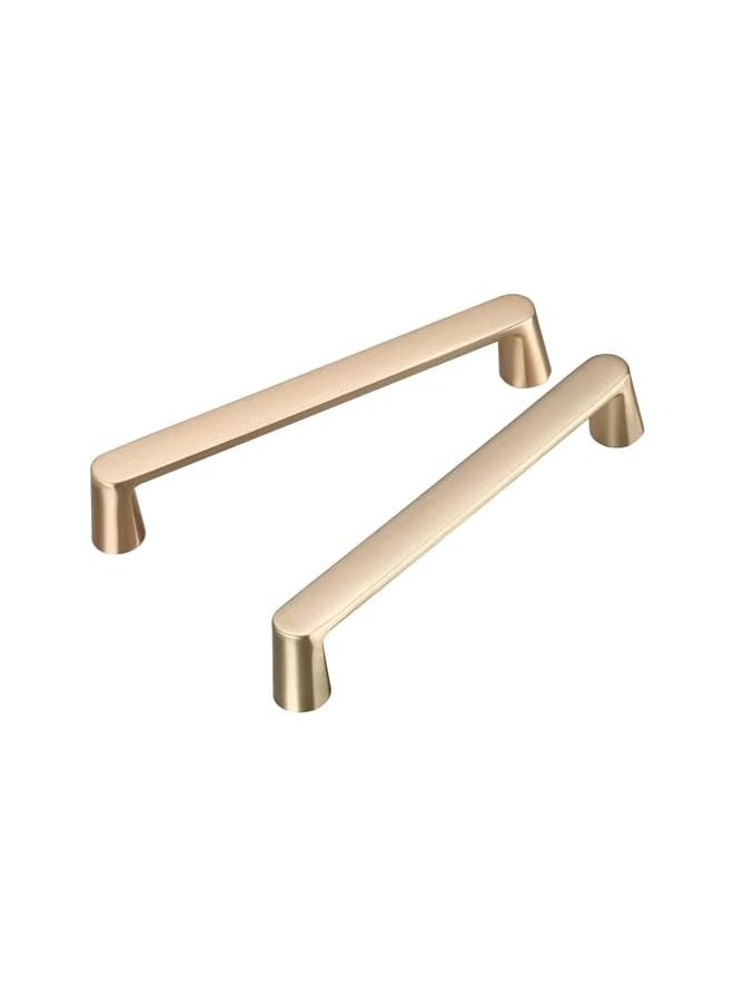 10 Pack Gold Cabinet Handles - 5 Inch Hole Centers Brushed Gold Cabinet Pulls for Cupboard Door, Dresser Drawer, Wardrobe Hardware
