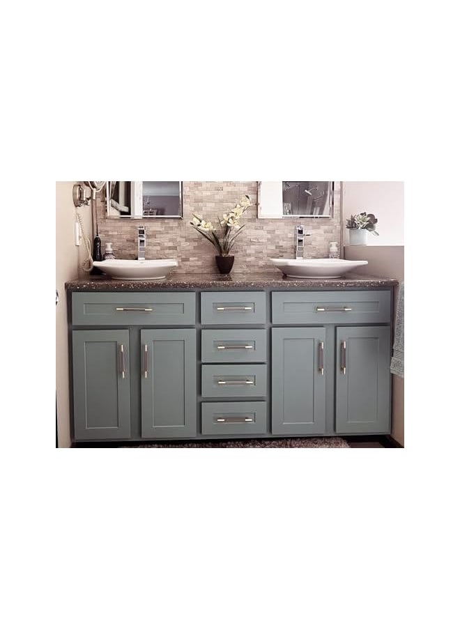 6 Pack Cabinet Handles 6.2'' Modern Grey & Gold Aluminum Cabinet Pulls Knurled Diamond Pattern Drawer Hardware for Kitchen Cupboard Door and Bathroom (5