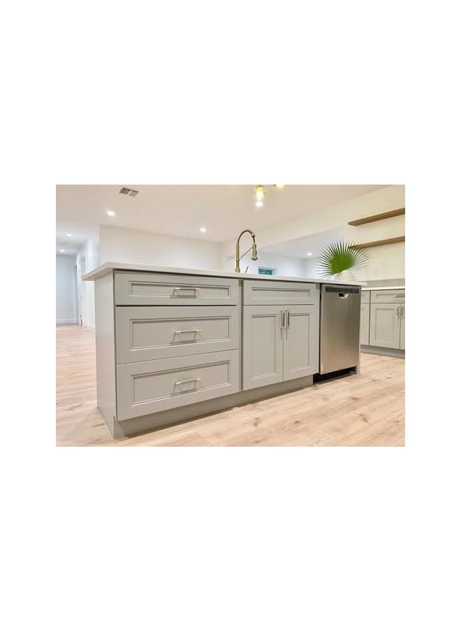6 Pack Cabinet Handles 6.2'' Modern Grey & Gold Aluminum Cabinet Pulls Knurled Diamond Pattern Drawer Hardware for Kitchen Cupboard Door and Bathroom (5