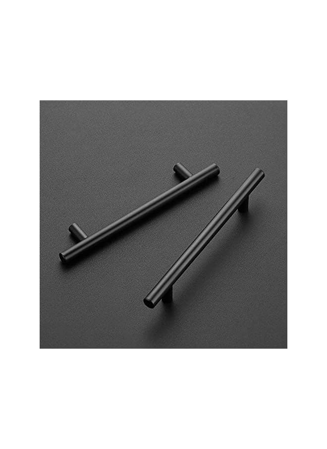 10 Pack 7.38'' Matte Black Cabinet Pulls Stainless Steel Cabinet Handles 7-3/8 inch Length Matte Black Drawer Pulls 5 inch Hole Center Kitchen Drawer Pulls