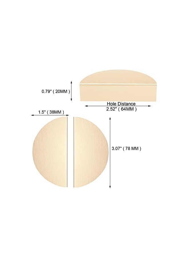 6 Pack Brushed Gold Semicircle Cabinet knobs Kitchen Cabinet Pulls with Vintage Cupboard Drawers Hardware Dresser Drawer Handles Kitchen Cabinet Handles (S, 6 Pack, Brushed Gold), ABT-303-S