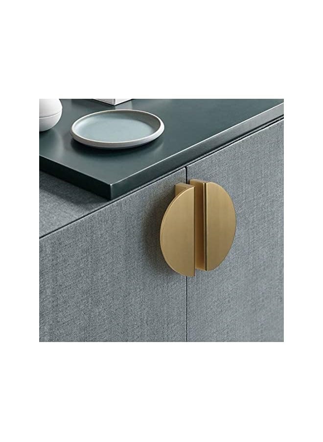 6 Pack Brushed Gold Semicircle Cabinet knobs Kitchen Cabinet Pulls with Vintage Cupboard Drawers Hardware Dresser Drawer Handles Kitchen Cabinet Handles (S, 6 Pack, Brushed Gold), ABT-303-S