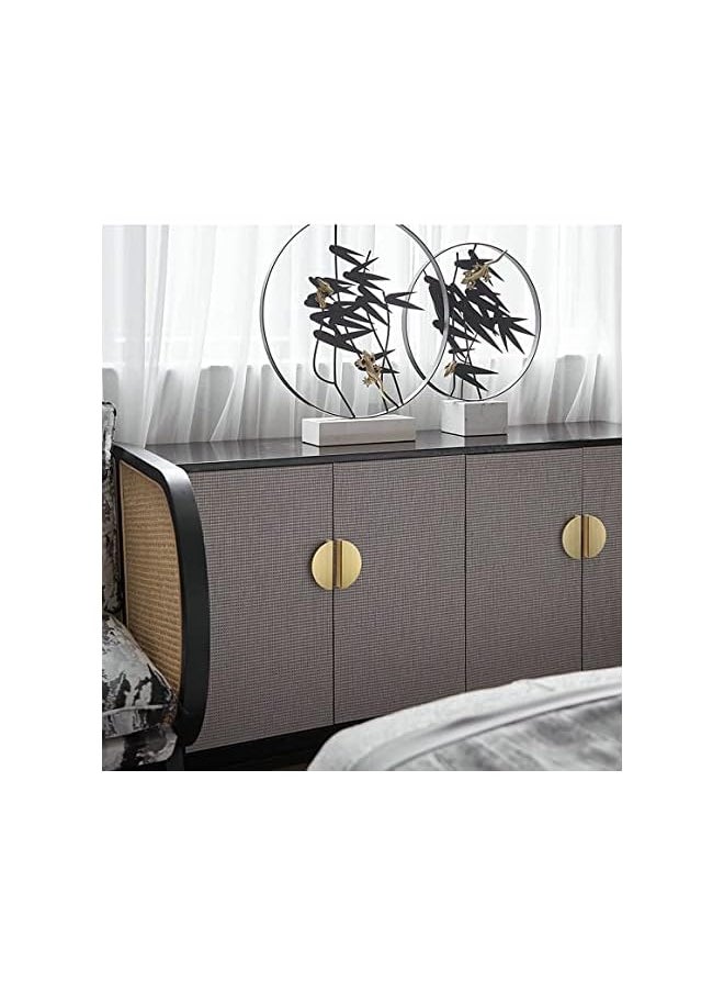 6 Pack Brushed Gold Semicircle Cabinet knobs Kitchen Cabinet Pulls with Vintage Cupboard Drawers Hardware Dresser Drawer Handles Kitchen Cabinet Handles (S, 6 Pack, Brushed Gold), ABT-303-S