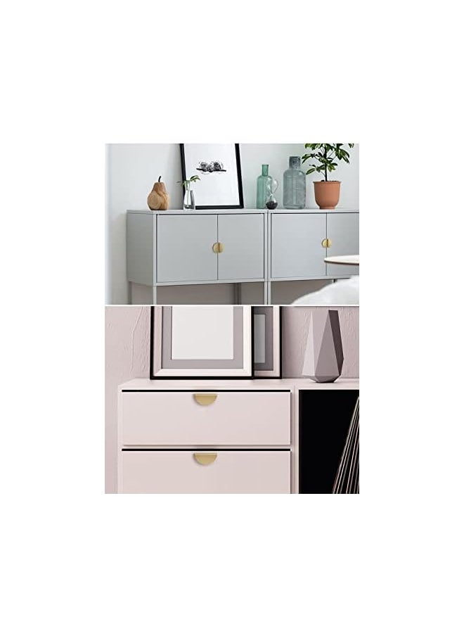 6 Pack Brushed Gold Semicircle Cabinet knobs Kitchen Cabinet Pulls with Vintage Cupboard Drawers Hardware Dresser Drawer Handles Kitchen Cabinet Handles (S, 6 Pack, Brushed Gold), ABT-303-S