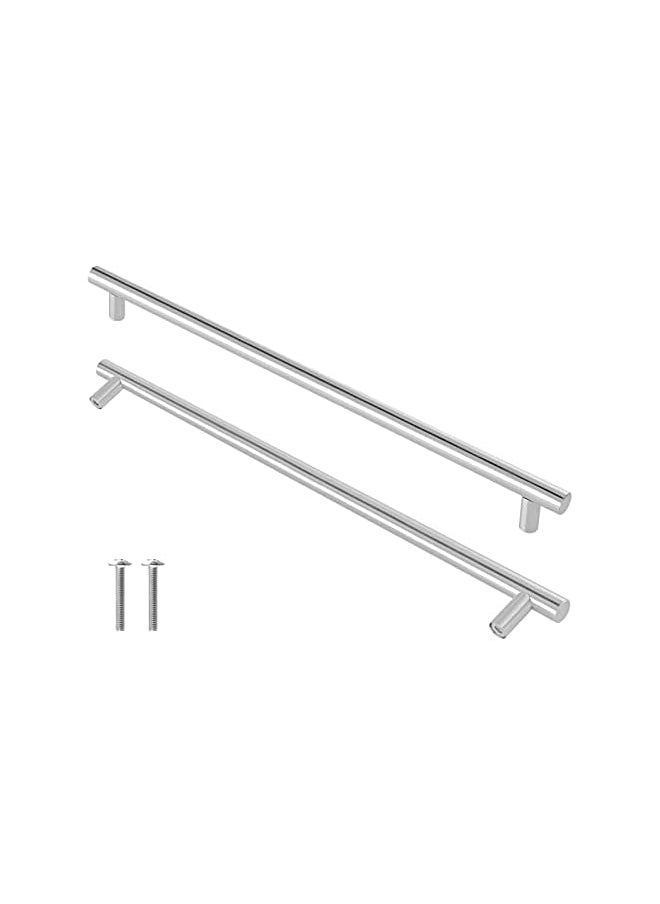 6 Pack Brushed Nickel Cupboard Handles 192mm Hole Center T Bar Handles, Stainless Steel Drawer Handles Long Wardrobe Door Handles Pulls, 300mm Length Kitchen Cabinet Handles for Bedroom Drawer