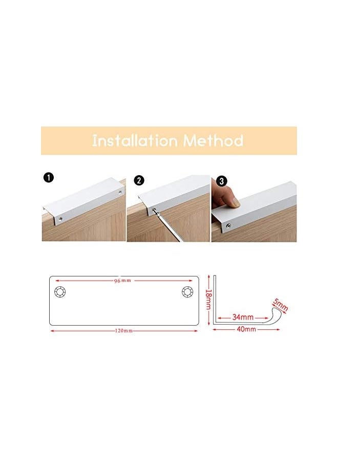10 Pack Modern Style Finger Edge Pull Furniture DrawerHandles Hidden Cabinet Kitchen Drawer Handles Knobs, 120mm