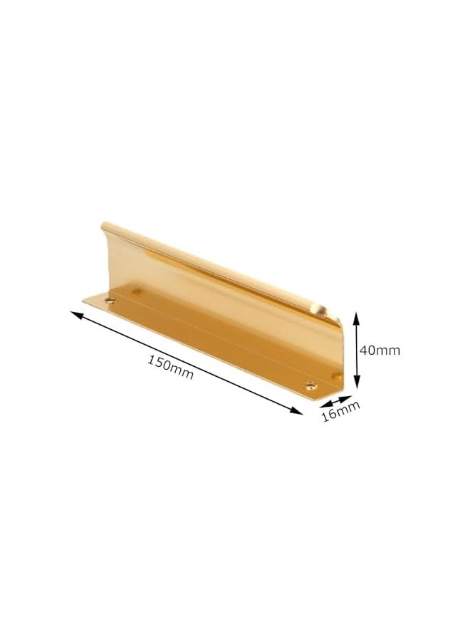 Gold Edge Finger Pulls for Cabinets Wardrobes 8 Pack, Modern Style Drawer Handles, Handles Drawer Pulls Modern Aluminum Concealed Tab Pulls for Closet Door,(150mm)