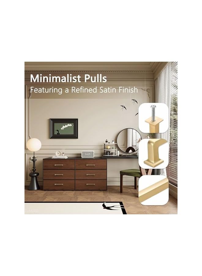 6 Pack 7-1/2 inch Brushed Gold Kitchen Square Cabinet Handles Cabinet Pulls Drawer Pulls Kitchen Cabinet Hardware Kitchen Handles for Cabinets Cupboard Drawer Handles