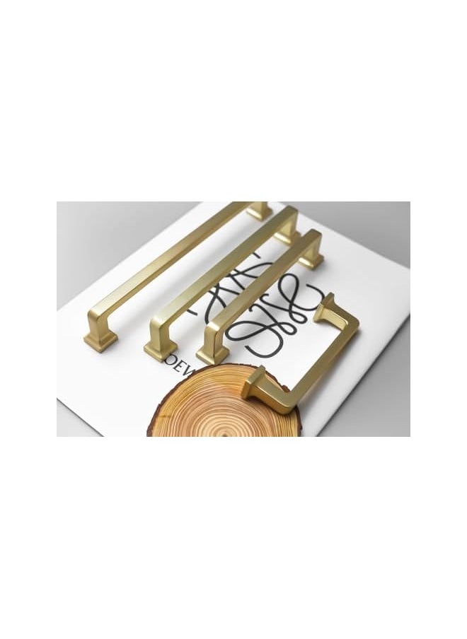 6 Pack 7-1/2 inch Brushed Gold Kitchen Square Cabinet Handles Cabinet Pulls Drawer Pulls Kitchen Cabinet Hardware Kitchen Handles for Cabinets Cupboard Drawer Handles