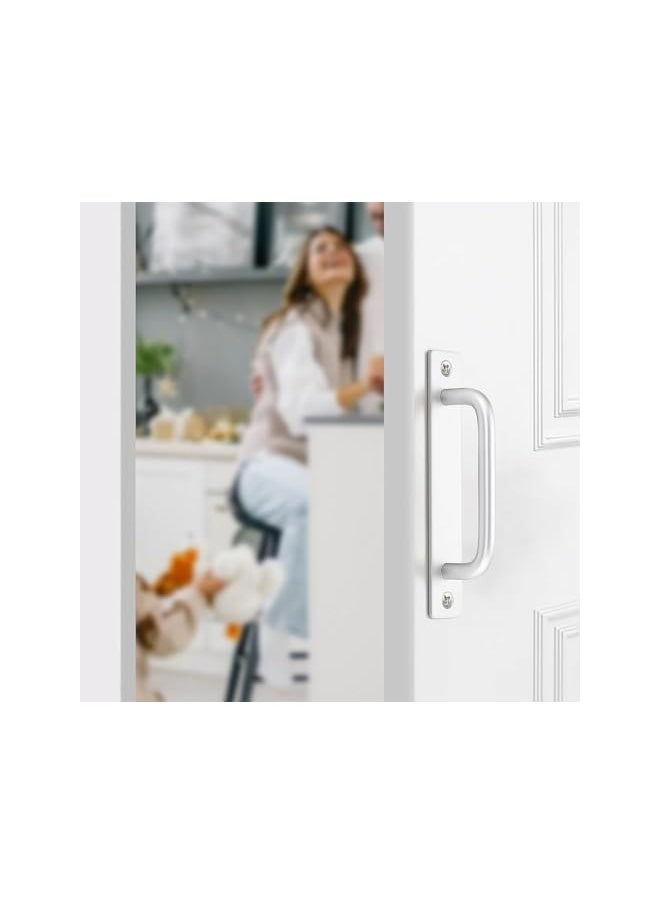 Cabinet Drawer Handles Pulls of Self-Stick Instant,Aluminum Alloy Push Pull Handles Helper with Adhesive Door Handle for Kitchen, Window Sliding Closet,148mm,2PCS,Silver