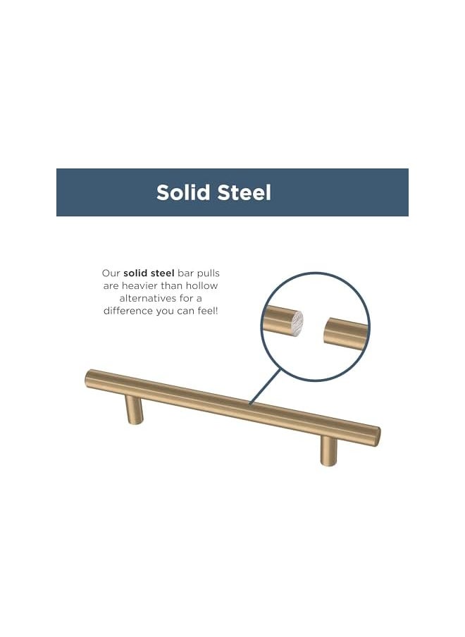 Bar Cabinet Pull, Champagne Bronze, 5-1/16 in (128mm) Drawer Handle, 10 Pack, P01026Z-CZ-B