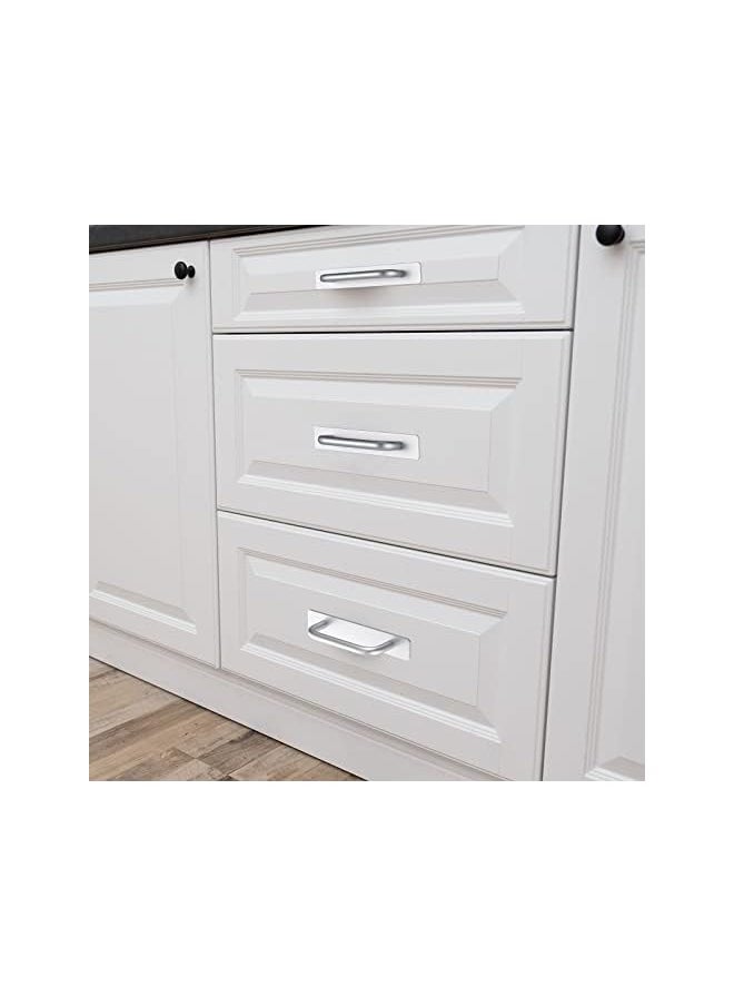 6 Inch Handle Pulls 4 Packs Kitchen Cabinet Handles (Silver, Aluminum Alloy, approx. 5.8 x 0.98 inches)