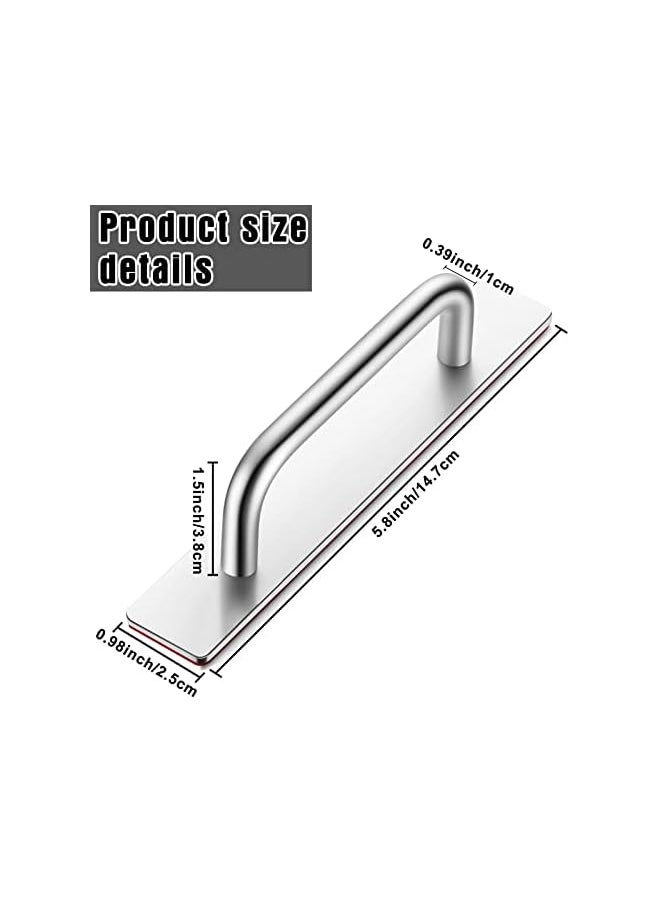 6 Inch Handle Pulls 4 Packs Kitchen Cabinet Handles (Silver, Aluminum Alloy, approx. 5.8 x 0.98 inches)