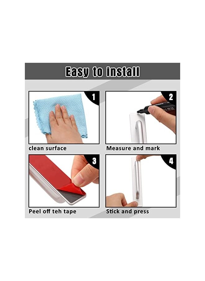 6 Inch Handle Pulls 4 Packs Kitchen Cabinet Handles (Silver, Aluminum Alloy, approx. 5.8 x 0.98 inches)