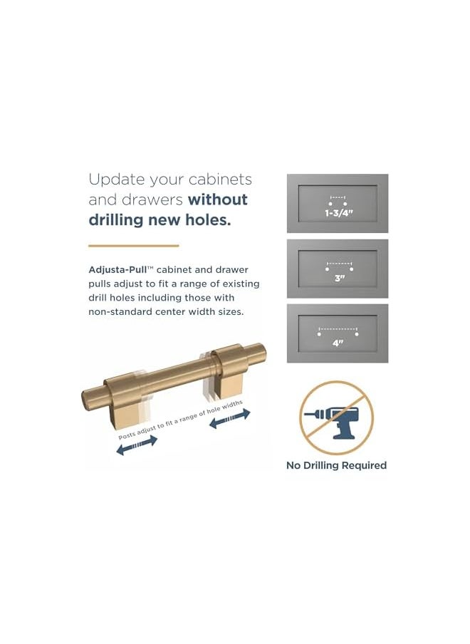 Bar Adjustable Cabinet Pull, 1-3/8