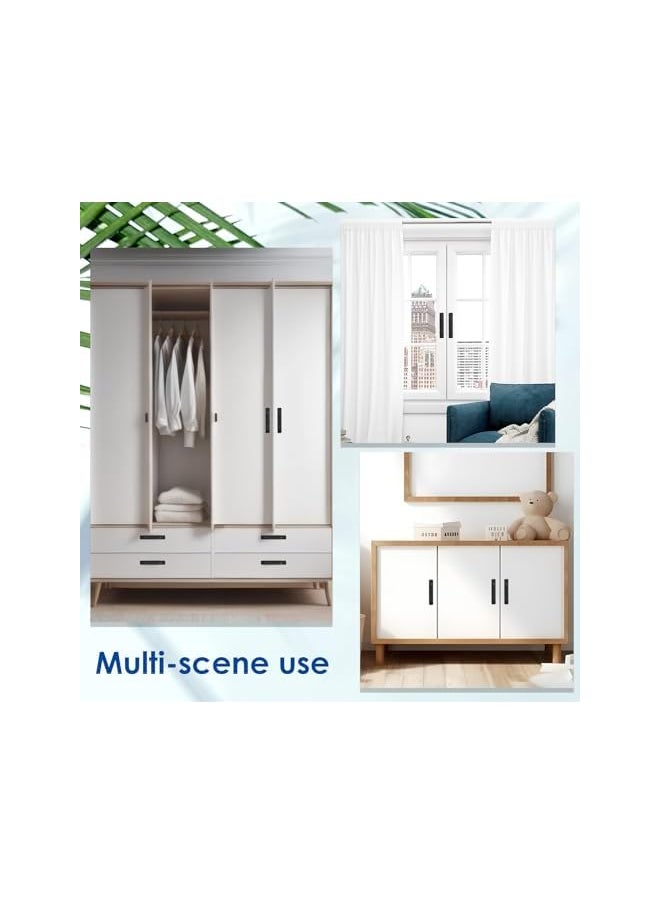 2 Pcs Adhesive Handles Cabinet Handles Sliding Door Handles Closet Door Handles Door Pull Handles Stick on Handles for Kitchen Bedroom Window (Black)