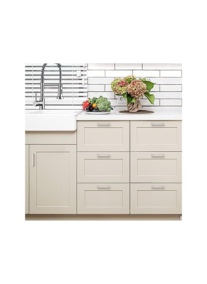3 Pack 5 Inch Kitchen Square Cabinet Handles Satin Nickel Cabinet Pulls Brushed Nickel Drawer Pulls Kitchen Cabinet Hardware Kitchen Handles for Cabinets Cupboard Handles Drawer Handles