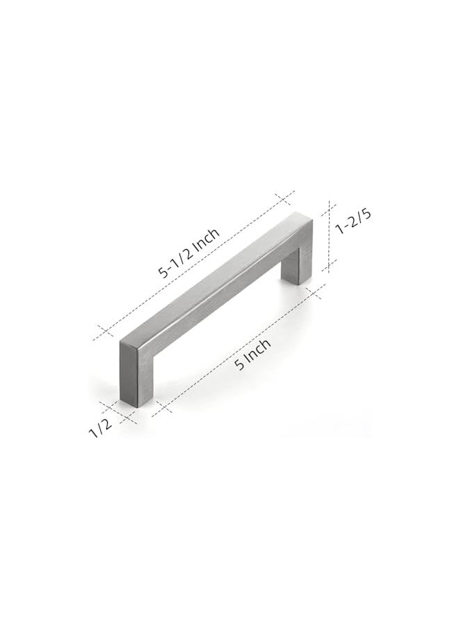 3 Pack 5 Inch Kitchen Square Cabinet Handles Satin Nickel Cabinet Pulls Brushed Nickel Drawer Pulls Kitchen Cabinet Hardware Kitchen Handles for Cabinets Cupboard Handles Drawer Handles