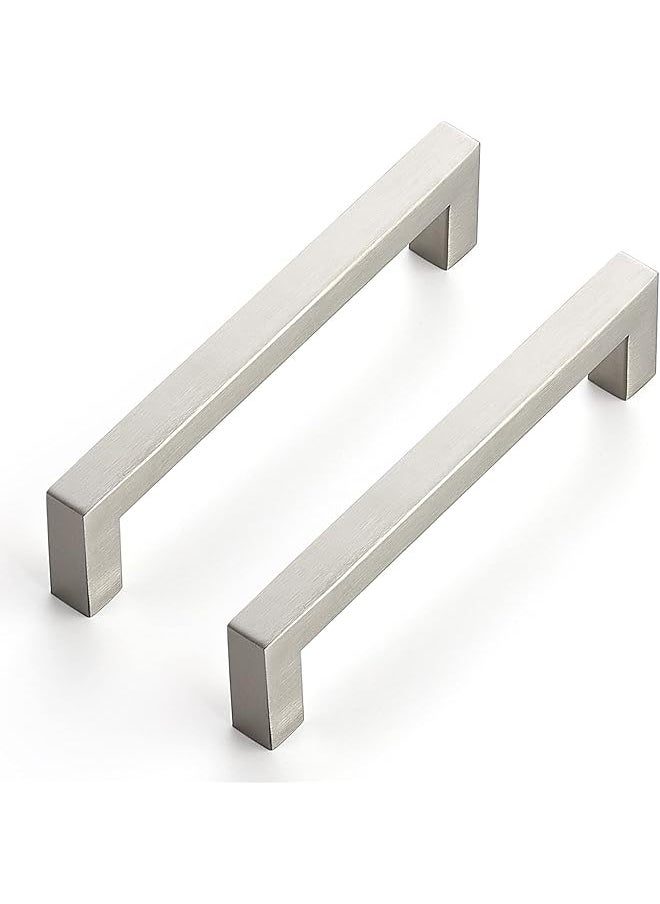 3 Pack 5 Inch Kitchen Square Cabinet Handles Satin Nickel Cabinet Pulls Brushed Nickel Drawer Pulls Kitchen Cabinet Hardware Kitchen Handles for Cabinets Cupboard Handles Drawer Handles