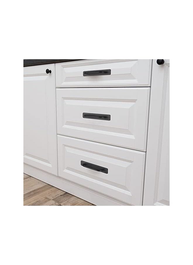 6 Inch Adhesive Cabinet Handles Handle Pulls Cabinet Kitchen Pulls Kitchen Cupboard Handles Self Stick Instant Cabinet Pulls Hardware Kitchen Cabinet Handles for Door Knobs (Black, 4 Pcs)