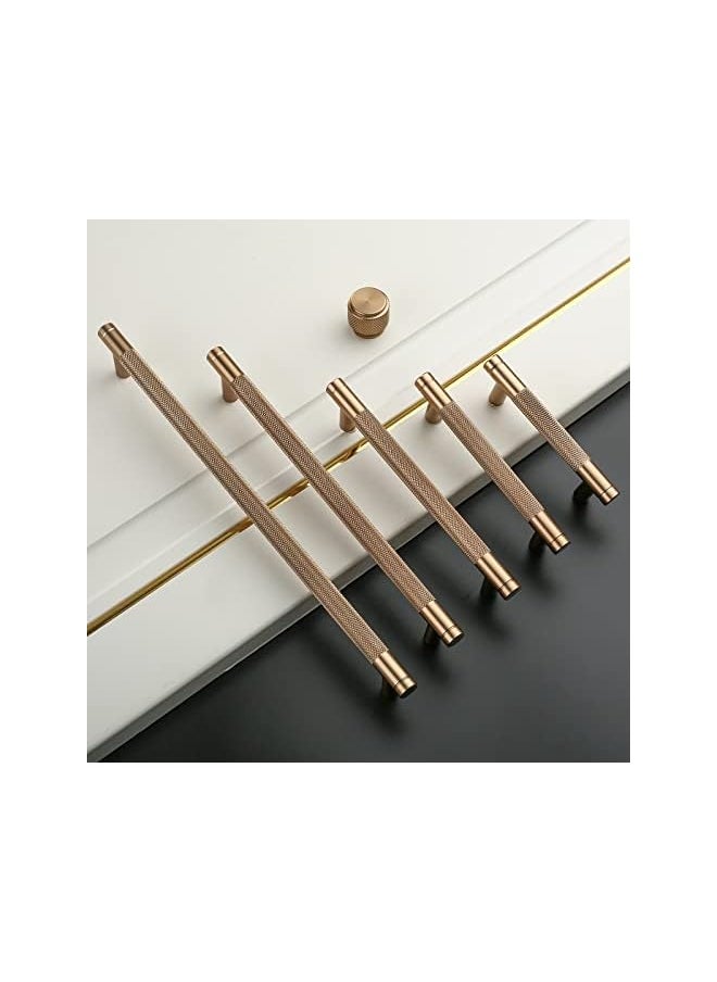 10 Pack 5 Inch(128mm) Champagne Bronze Cabinet Pulls Knurled Cabinet Handles Cupboard Handles Gold Kitchen Cabinet Hardware for Cupboard Drawer Handles Dresser Pulls