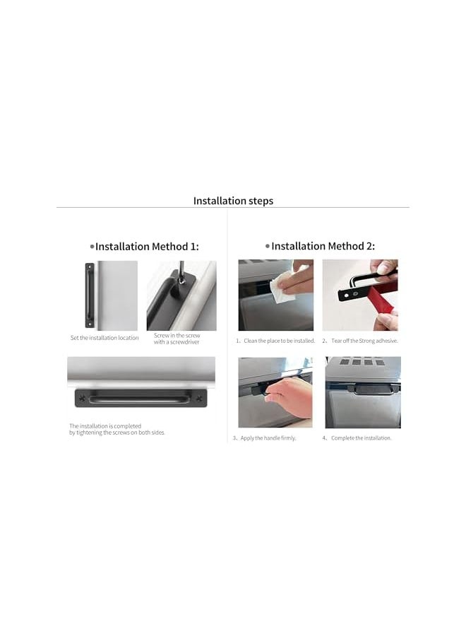 Self-Stick Aluminum Alloy Cabinet Drawer Handles - 2pcs Adhesive Cabinet Pulls for Kitchen, Sliding Closet, Window, and Appliance Doors (with Screw Holes Version)