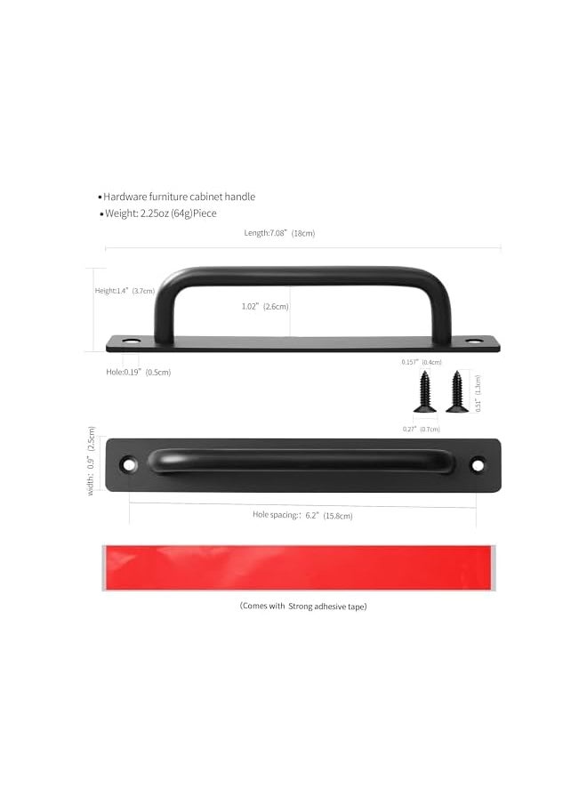 Self-Stick Aluminum Alloy Cabinet Drawer Handles - 2pcs Adhesive Cabinet Pulls for Kitchen, Sliding Closet, Window, and Appliance Doors (with Screw Holes Version)