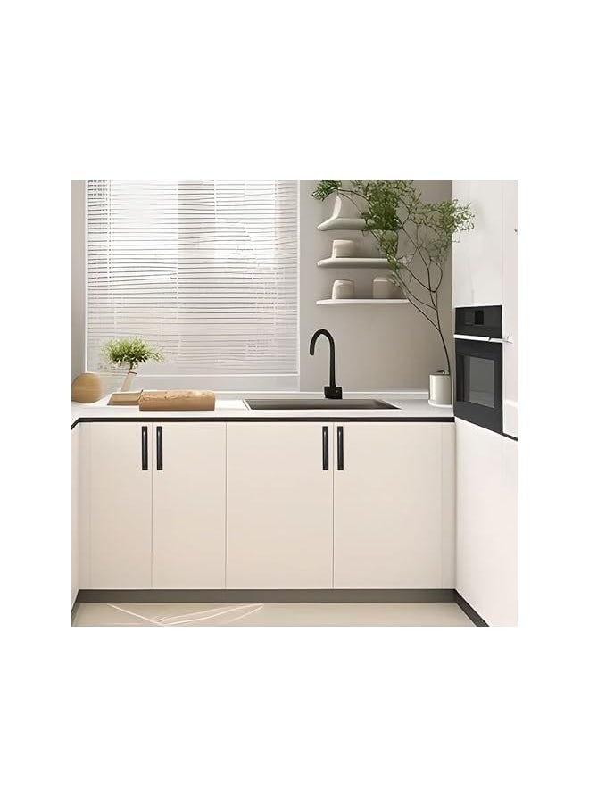 Self-Stick Aluminum Alloy Cabinet Drawer Handles - 2pcs Adhesive Cabinet Pulls for Kitchen, Sliding Closet, Window, and Appliance Doors (with Screw Holes Version)