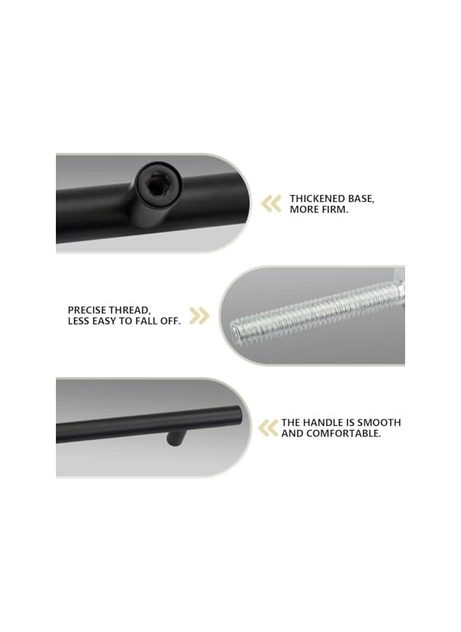 Cabinet Handles, 6 PCS Kitchen Cabinet Handles with Sturdy Aluminum Alloy Material, Matte Black Cabnet Pulls with Comfortable Grip, Black Cabinet Handles for Cabnet, Drawer, Cupboard