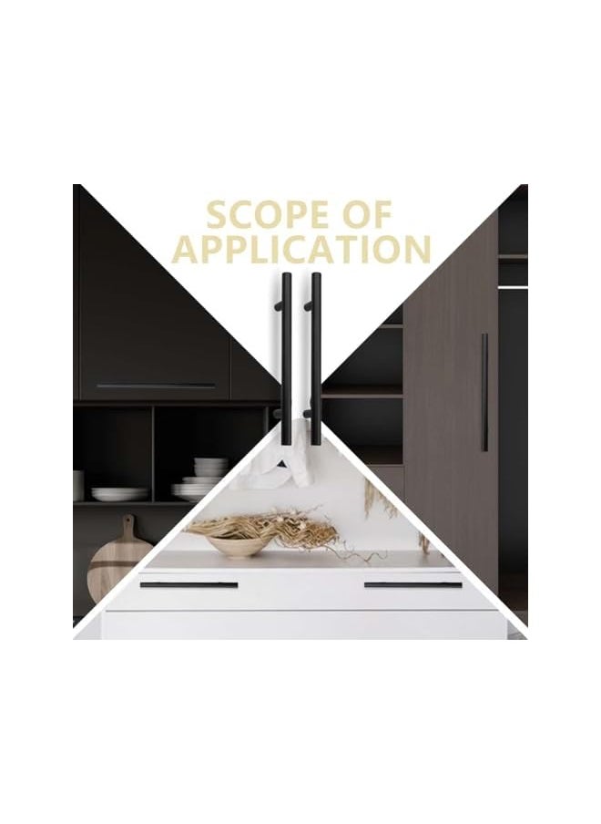 Cabinet Handles, 6 PCS Kitchen Cabinet Handles with Sturdy Aluminum Alloy Material, Matte Black Cabnet Pulls with Comfortable Grip, Black Cabinet Handles for Cabnet, Drawer, Cupboard