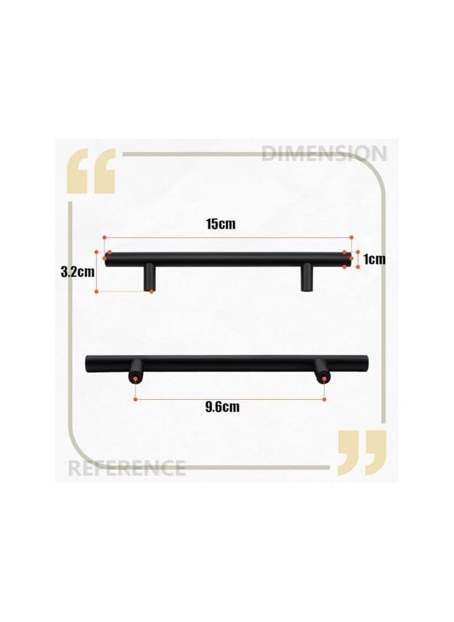 Cabinet Handles, 6 PCS Kitchen Cabinet Handles with Sturdy Aluminum Alloy Material, Matte Black Cabnet Pulls with Comfortable Grip, Black Cabinet Handles for Cabnet, Drawer, Cupboard