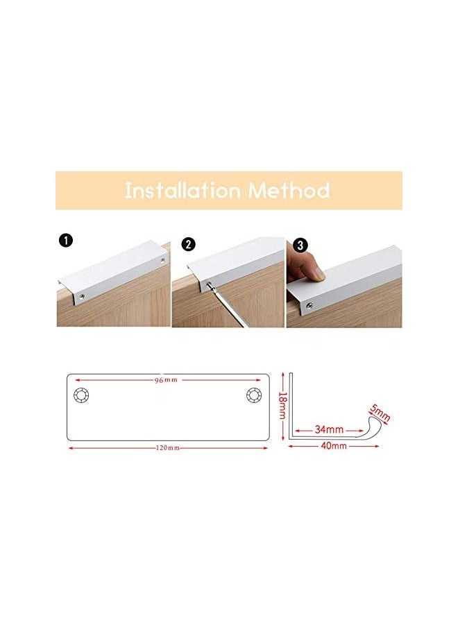 10 Pack Modern Style Finger Edge Pull Furniture DrawerHandles Hidden Cabinet Kitchen Drawer Handles Knobs, Silver 120mm