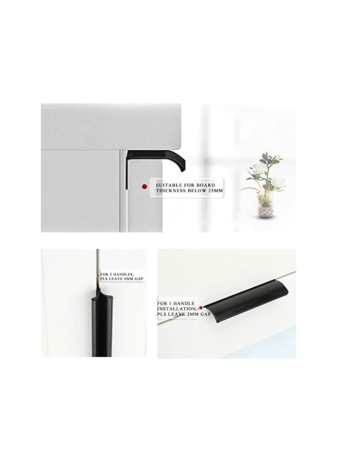 10 Pack Modern Style Finger Edge Pull Furniture DrawerHandles Hidden Cabinet Kitchen Drawer Handles Knobs, Silver 120mm