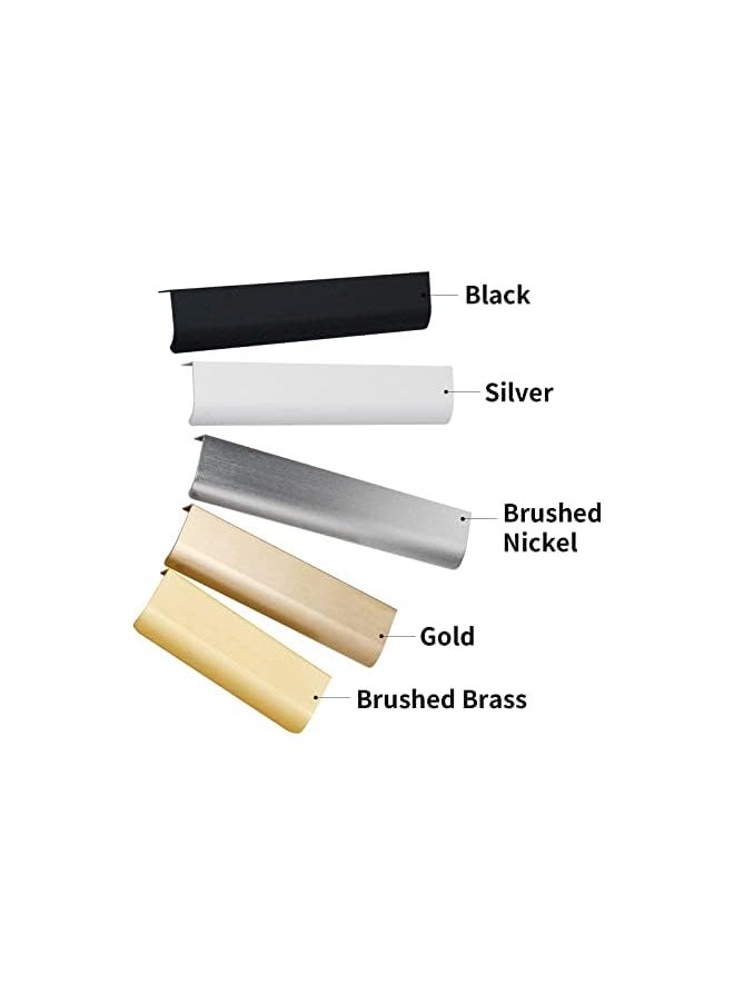 10 Pack Modern Style Finger Edge Pull Furniture DrawerHandles Hidden Cabinet Kitchen Drawer Handles Knobs, Silver 120mm