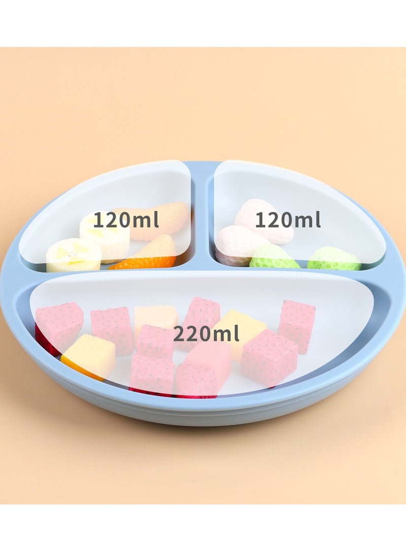 5-piece silicone baby feeding set, silicone bib, dining plate, suction cup bowl