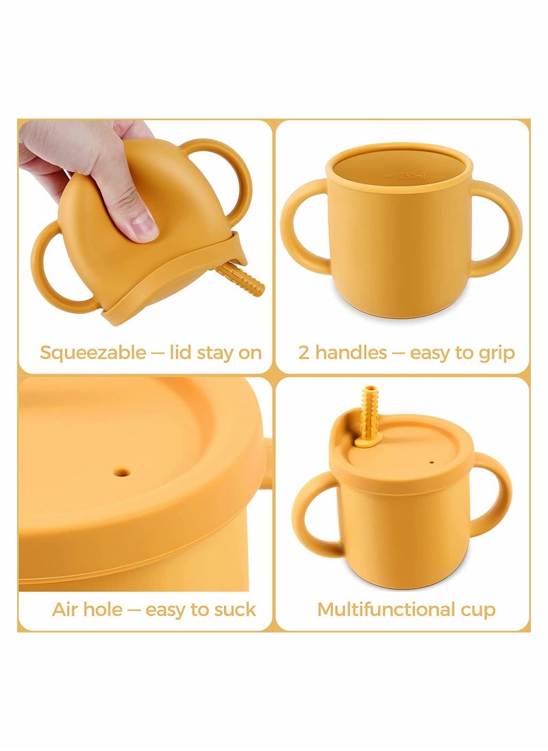 2-in-1 Toddler Sippy Cup and Snack Container (Yellow) - Leakproof Design, BPA-Free, Easy to Clean - Perfect for Travel and On-the-Go Snacking