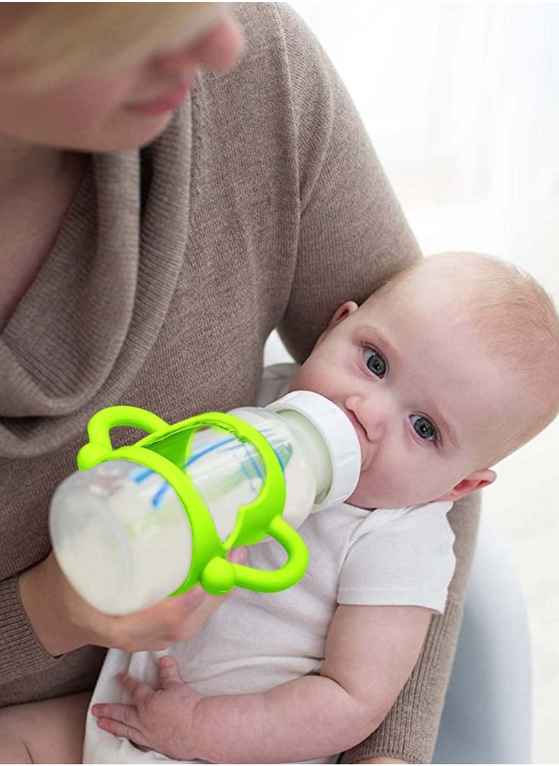 4-Pack Bottle Handles for Dr Brown Narrow Baby Bottles, Soft Silicone Bottle Holder for Baby Self Feeding, Teach Babies to Drink Independently, Easy Grip, BPA Free