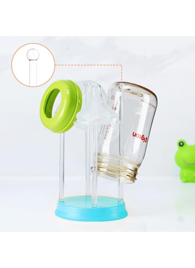 6 in 1 Baby Bottle Brush Set with Bottle Soap Dispenser and Stand, Nipple Brush, Straw Brush, Bottle Drying Rack, Travel and Home Use