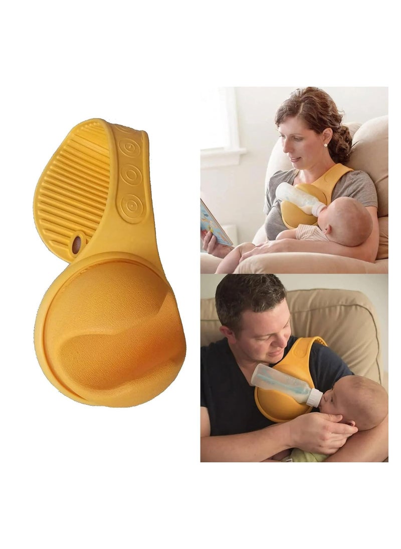 Hands Free Baby Bottle Holder, Adjustable Feeding Support Strap with Secure Bottle Clamp, Universal Fit, Easy Rotation for Perfect Angle, Detachable  Portable Design, Ideal for Multitasking Parents