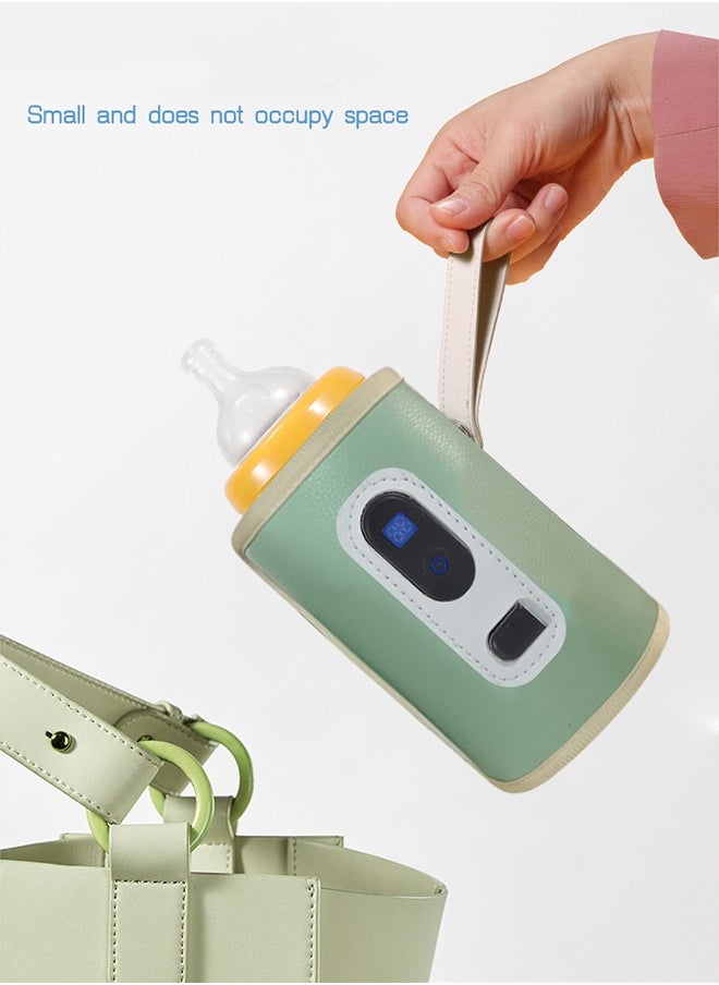 Baby Bottle Warmer Wear Resistant Portable USB Plug Baby Bottle Warmer Insulation Bag（Green）