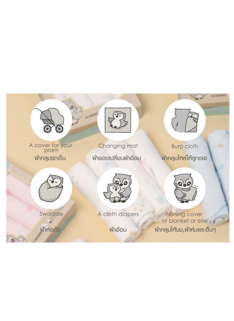 Snow Owl Bamboo Baby Bolster - The Dragon Blue
