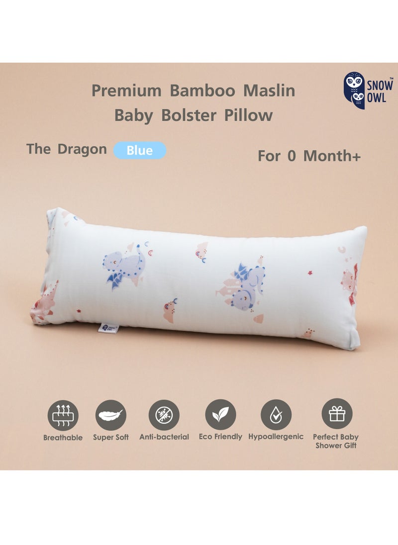 Snow Owl Bamboo Baby Bolster - The Dragon Blue