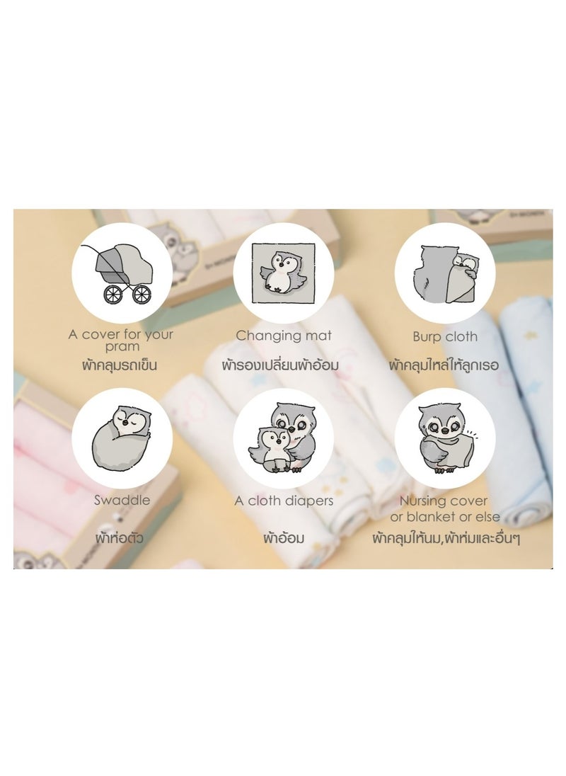 Snow Owl Bamboo Baby Bolster - The Dragon Pink