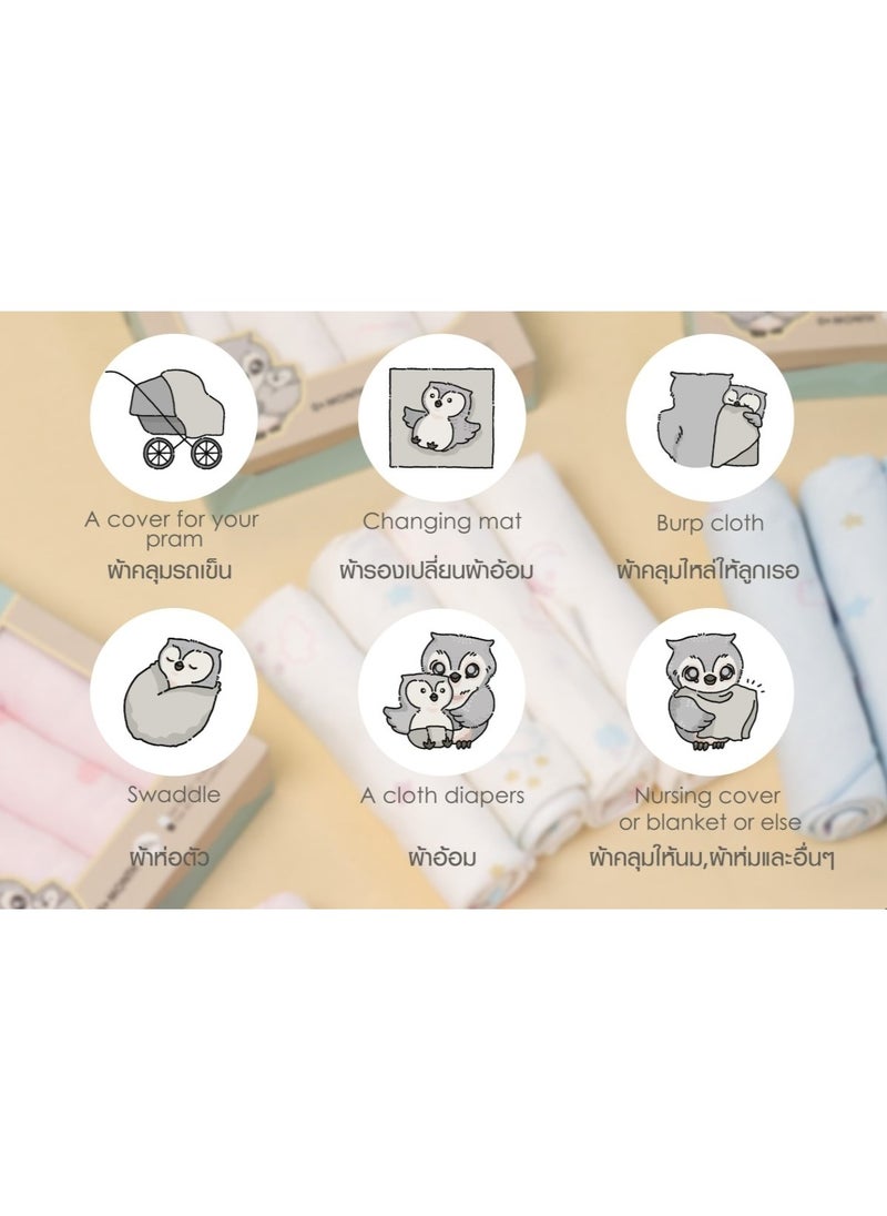 Snow Owl Bamboo Baby Bolster - Lovely Sky Pink
